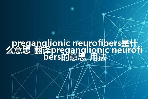 preganglionic neurofibers是什么意思_翻译preganglionic neurofibers的意思_用法