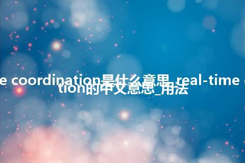 real-time coordination是什么意思_real-time coordination的中文意思_用法