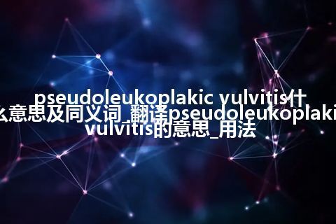 pseudoleukoplakic vulvitis什么意思及同义词_翻译pseudoleukoplakic vulvitis的意思_用法