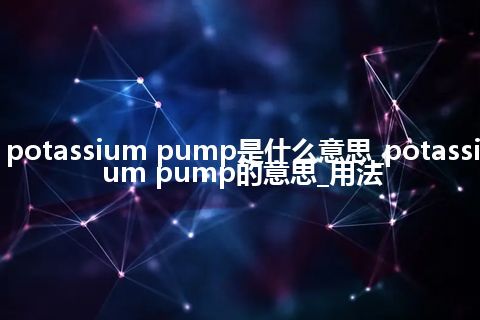 potassium pump是什么意思_potassium pump的意思_用法