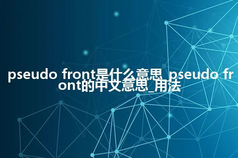 pseudo front是什么意思_pseudo front的中文意思_用法