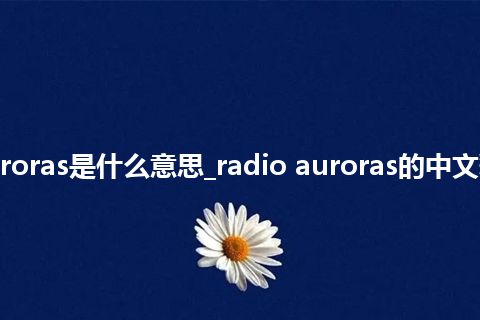 radio auroras是什么意思_radio auroras的中文释义_用法