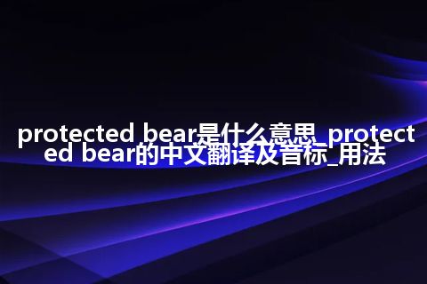 protected bear是什么意思_protected bear的中文翻译及音标_用法
