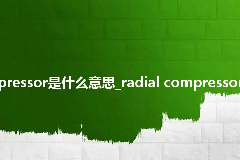 radial compressor是什么意思_radial compressor的意思_用法