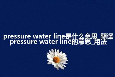 pressure water line是什么意思_翻译pressure water line的意思_用法