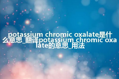 potassium chromic oxalate是什么意思_翻译potassium chromic oxalate的意思_用法