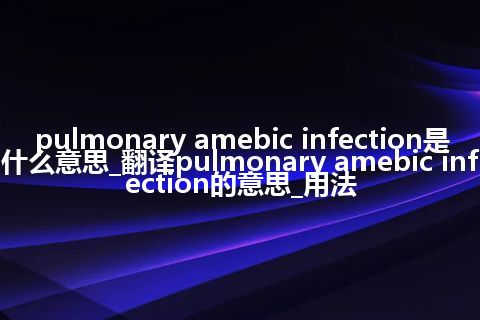 pulmonary amebic infection是什么意思_翻译pulmonary amebic infection的意思_用法