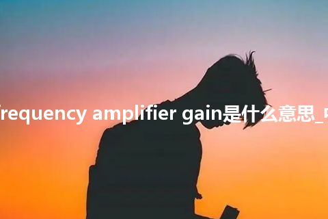 radio-frequency amplifier gain是什么意思_中文意思