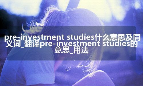 pre-investment studies什么意思及同义词_翻译pre-investment studies的意思_用法
