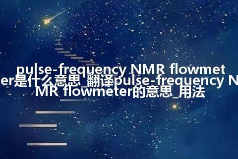 pulse-frequency NMR flowmeter是什么意思_翻译pulse-frequency NMR flowmeter的意思_用法