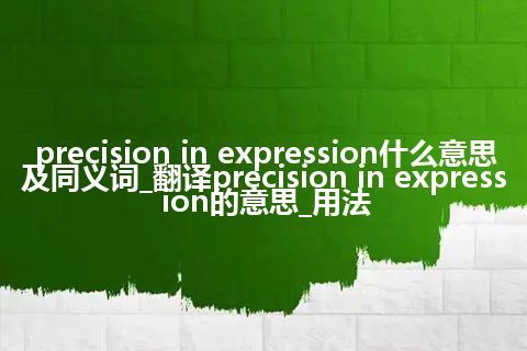 precision in expression什么意思及同义词_翻译precision in expression的意思_用法