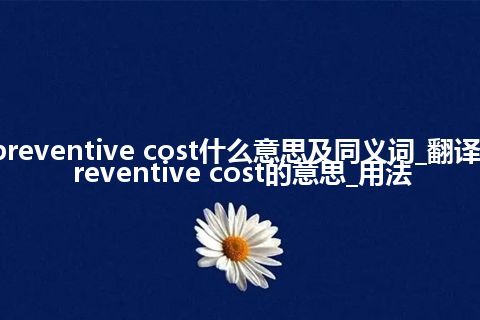 preventive cost什么意思及同义词_翻译preventive cost的意思_用法