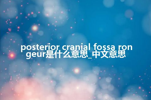 posterior cranial fossa rongeur是什么意思_中文意思