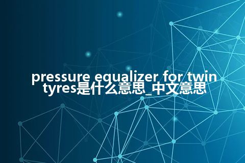 pressure equalizer for twin tyres是什么意思_中文意思