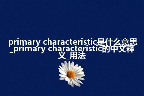 primary characteristic是什么意思_primary characteristic的中文释义_用法