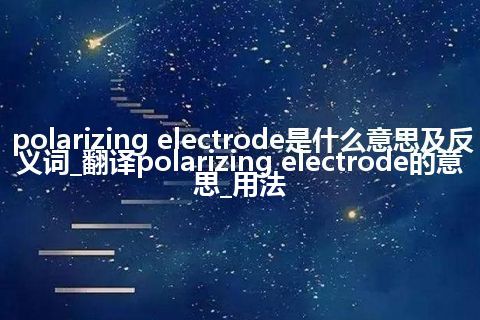polarizing electrode是什么意思及反义词_翻译polarizing electrode的意思_用法