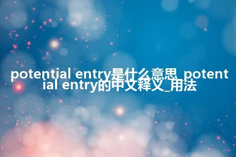 potential entry是什么意思_potential entry的中文释义_用法