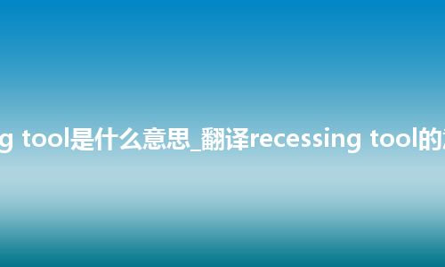 recessing tool是什么意思_翻译recessing tool的意思_用法