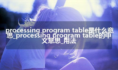 processing program table是什么意思_processing program table的中文意思_用法