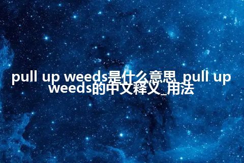 pull up weeds是什么意思_pull up weeds的中文释义_用法