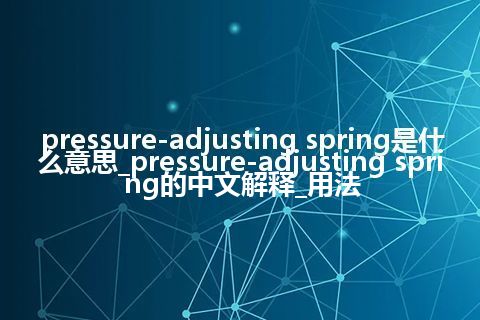 pressure-adjusting spring是什么意思_pressure-adjusting spring的中文解释_用法