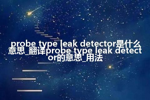 probe type leak detector是什么意思_翻译probe type leak detector的意思_用法