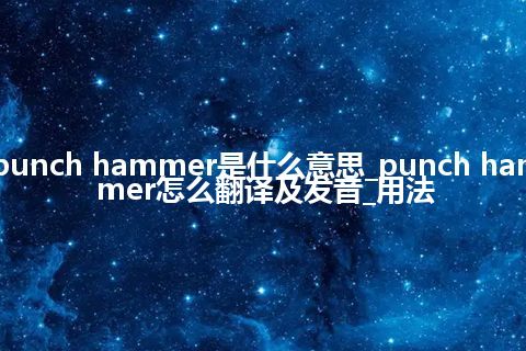 punch hammer是什么意思_punch hammer怎么翻译及发音_用法