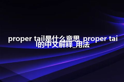 proper tail是什么意思_proper tail的中文解释_用法