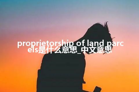proprietorship of land parcels是什么意思_中文意思