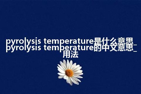 pyrolysis temperature是什么意思_pyrolysis temperature的中文意思_用法