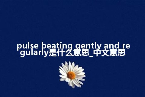 pulse beating gently and regularly是什么意思_中文意思