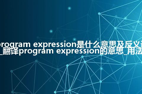 program expression是什么意思及反义词_翻译program expression的意思_用法