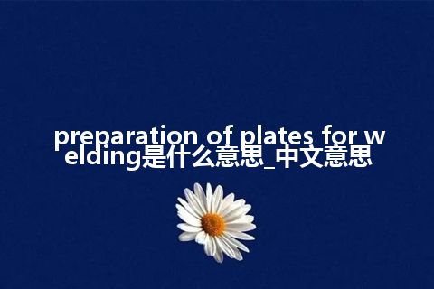 preparation of plates for welding是什么意思_中文意思