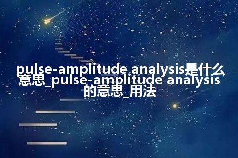 pulse-amplitude analysis是什么意思_pulse-amplitude analysis的意思_用法