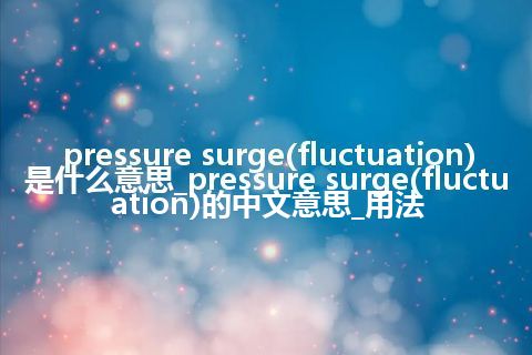 pressure surge(fluctuation)是什么意思_pressure surge(fluctuation)的中文意思_用法