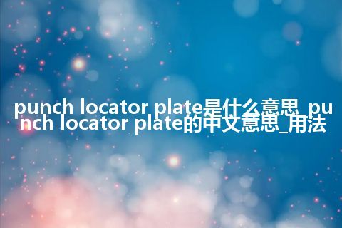 punch locator plate是什么意思_punch locator plate的中文意思_用法