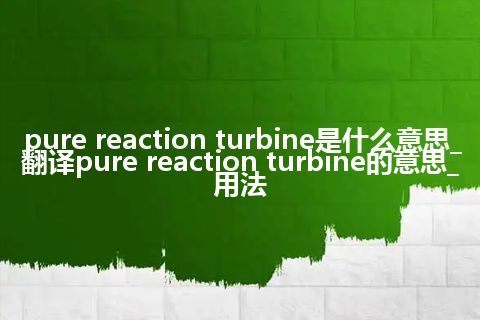 pure reaction turbine是什么意思_翻译pure reaction turbine的意思_用法