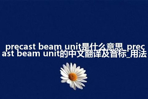 precast beam unit是什么意思_precast beam unit的中文翻译及音标_用法
