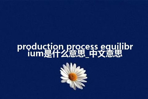 production process equilibrium是什么意思_中文意思