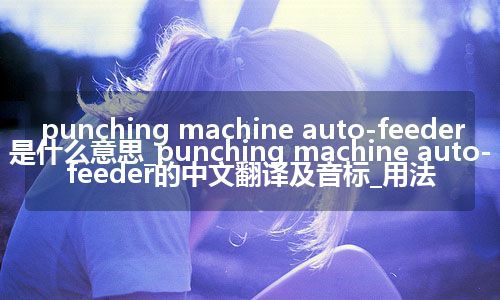 punching machine auto-feeder是什么意思_punching machine auto-feeder的中文翻译及音标_用法