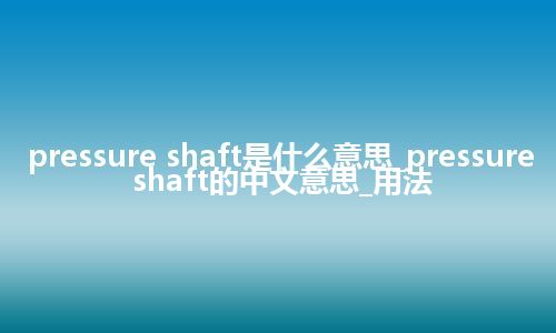 pressure shaft是什么意思_pressure shaft的中文意思_用法