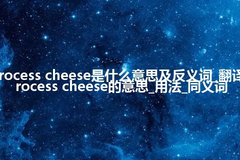 process cheese是什么意思及反义词_翻译process cheese的意思_用法_同义词