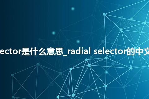 radial selector是什么意思_radial selector的中文意思_用法