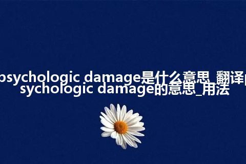 psychologic damage是什么意思_翻译psychologic damage的意思_用法
