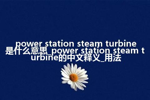 power station steam turbine是什么意思_power station steam turbine的中文释义_用法