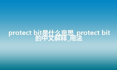 protect bit是什么意思_protect bit的中文解释_用法