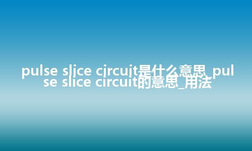 pulse slice circuit是什么意思_pulse slice circuit的意思_用法
