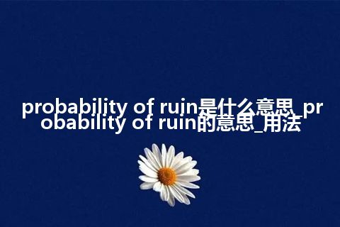 probability of ruin是什么意思_probability of ruin的意思_用法