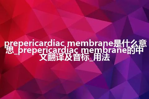 prepericardiac membrane是什么意思_prepericardiac membrane的中文翻译及音标_用法