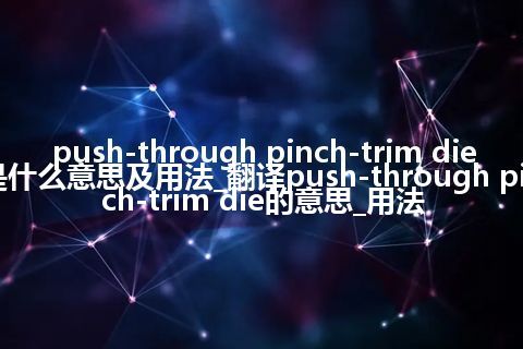 push-through pinch-trim die是什么意思及用法_翻译push-through pinch-trim die的意思_用法